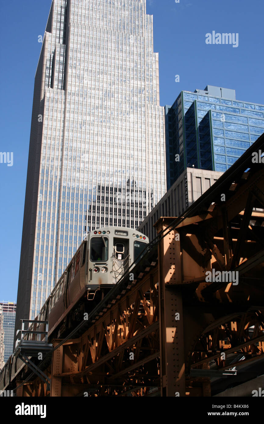 The Elevated Train Line in Chicago, Illinois. Stock Photo