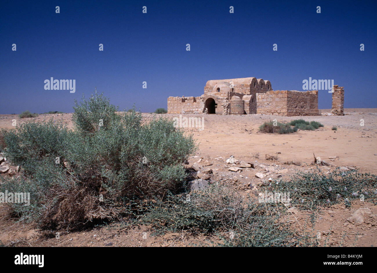 The Omayyad desert castle of Qasr Amra, Jordan. Stock Photo