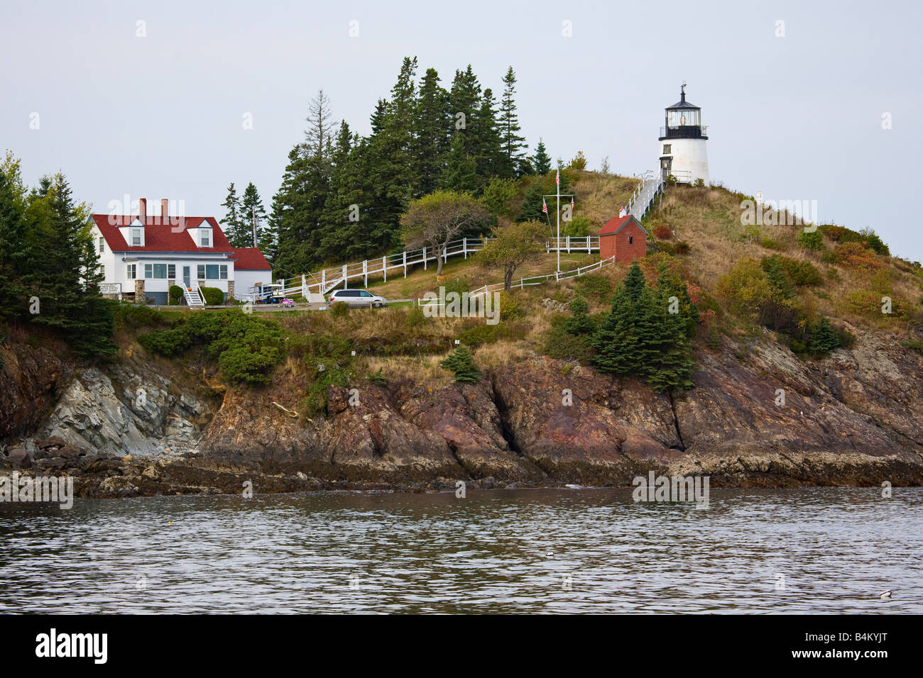 Owls Head Lighthouse Rockland Harbor Maine Stock Photo Alamy