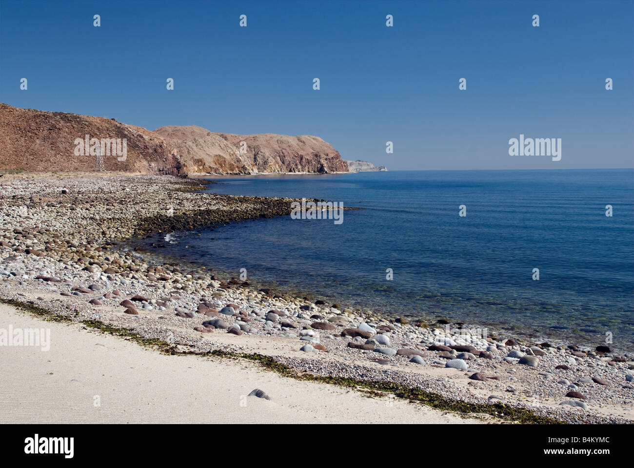 Campo el Faro beach at Sea of Cortez coastline south of Puertecitos Baja California Mexico Stock Photo