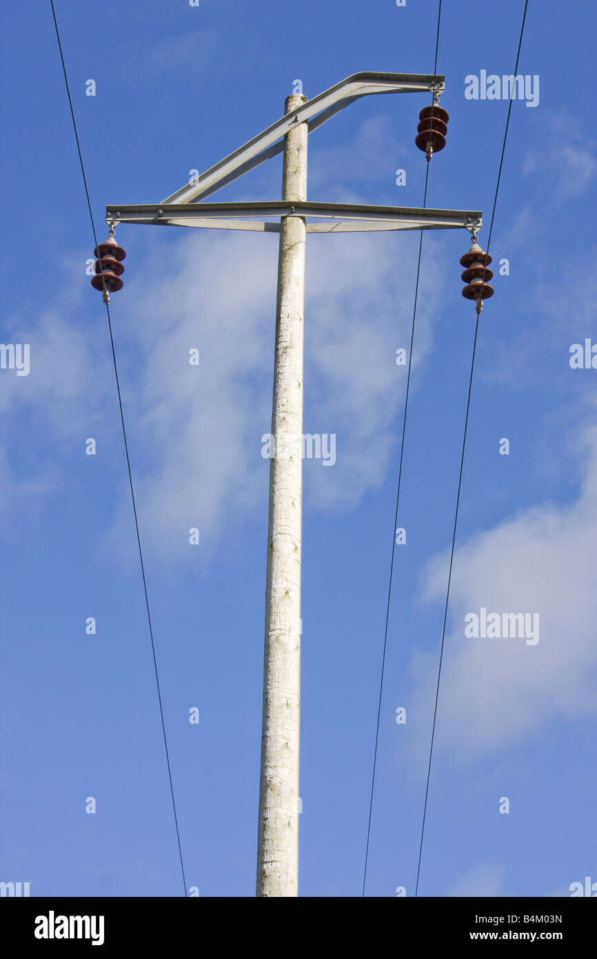 Overhead power lines Stock Photo Alamy