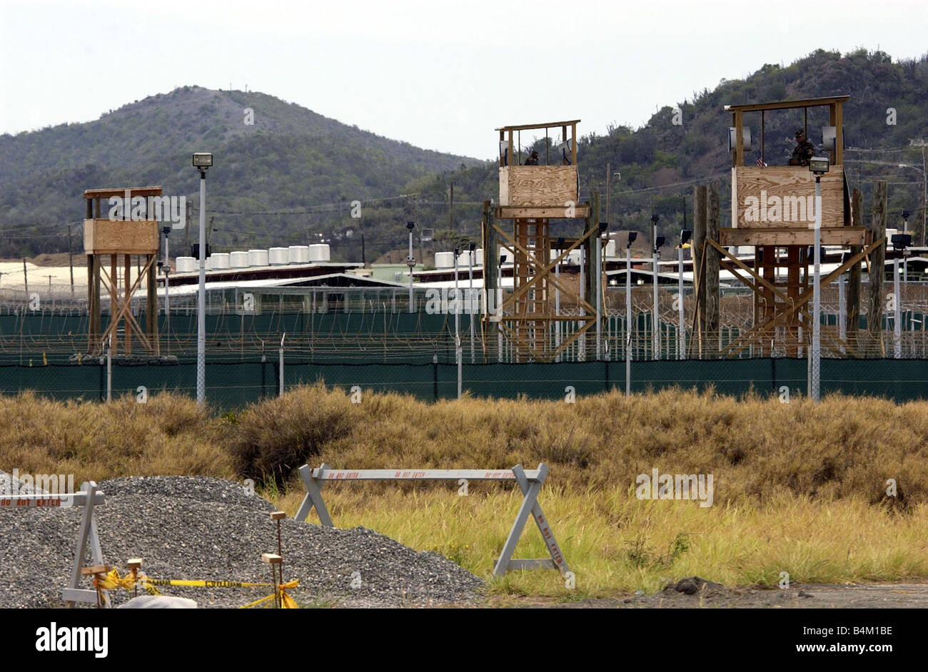 US Naval base Guantanamo Bay Cuba Camp X Ray Our Picture Shows The watch towers at Camp Delta at