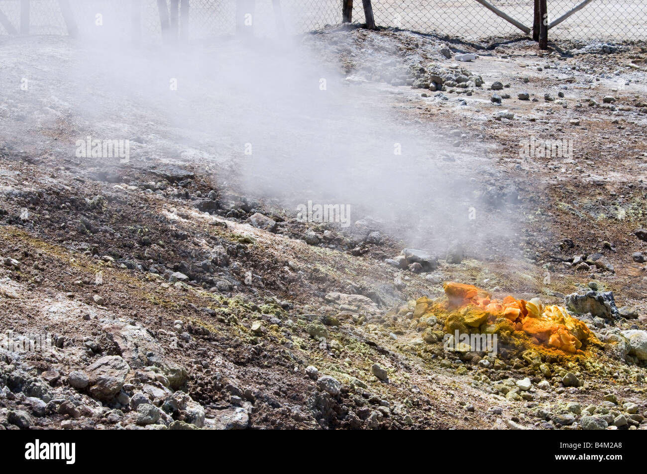 The Grande Fumarola of Bocca Grande vent at Solfatara Stock Photo