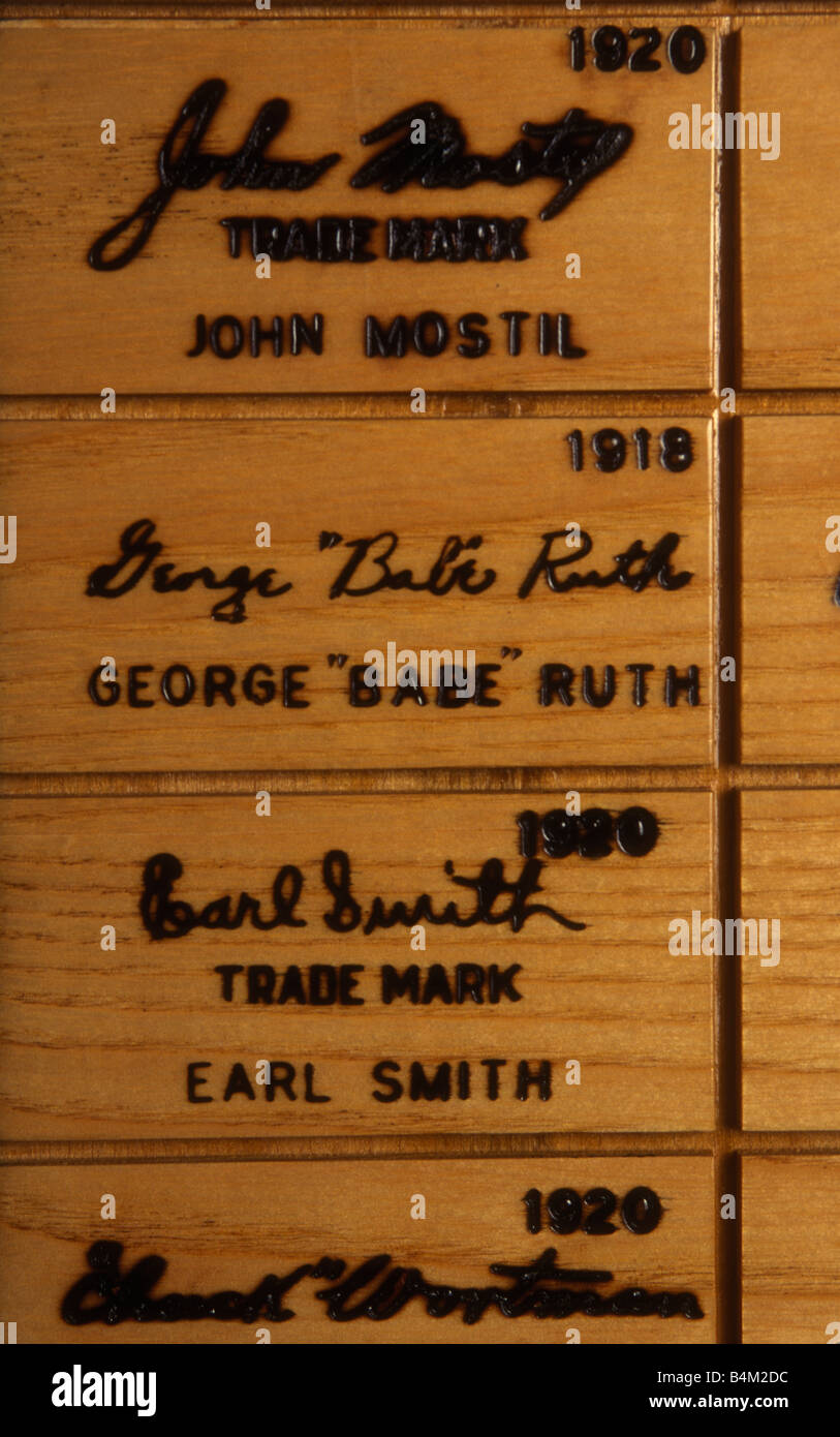 George Babe Ruth and Earl Smith Signature Stock Photo