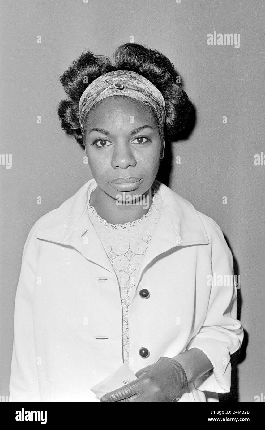 Nina Simone June 1965 Jazz singer Pictured at Annies Club Eunice Kathleen Waymon Nina Simone singer and songwriter born Tryon North Carolina 21 February 1933 married 1958 Don Ross marriage dissolved 1961 Andrew Stroud one daughter marriage dissolved 1971 died Carry le Rouet France 21 April 2003 She adopted the name Nina Simone Nina meaning little one came from a Hispanic boyfriend and Simone was from the French actress Simone Signoret 1960s Stock Photo