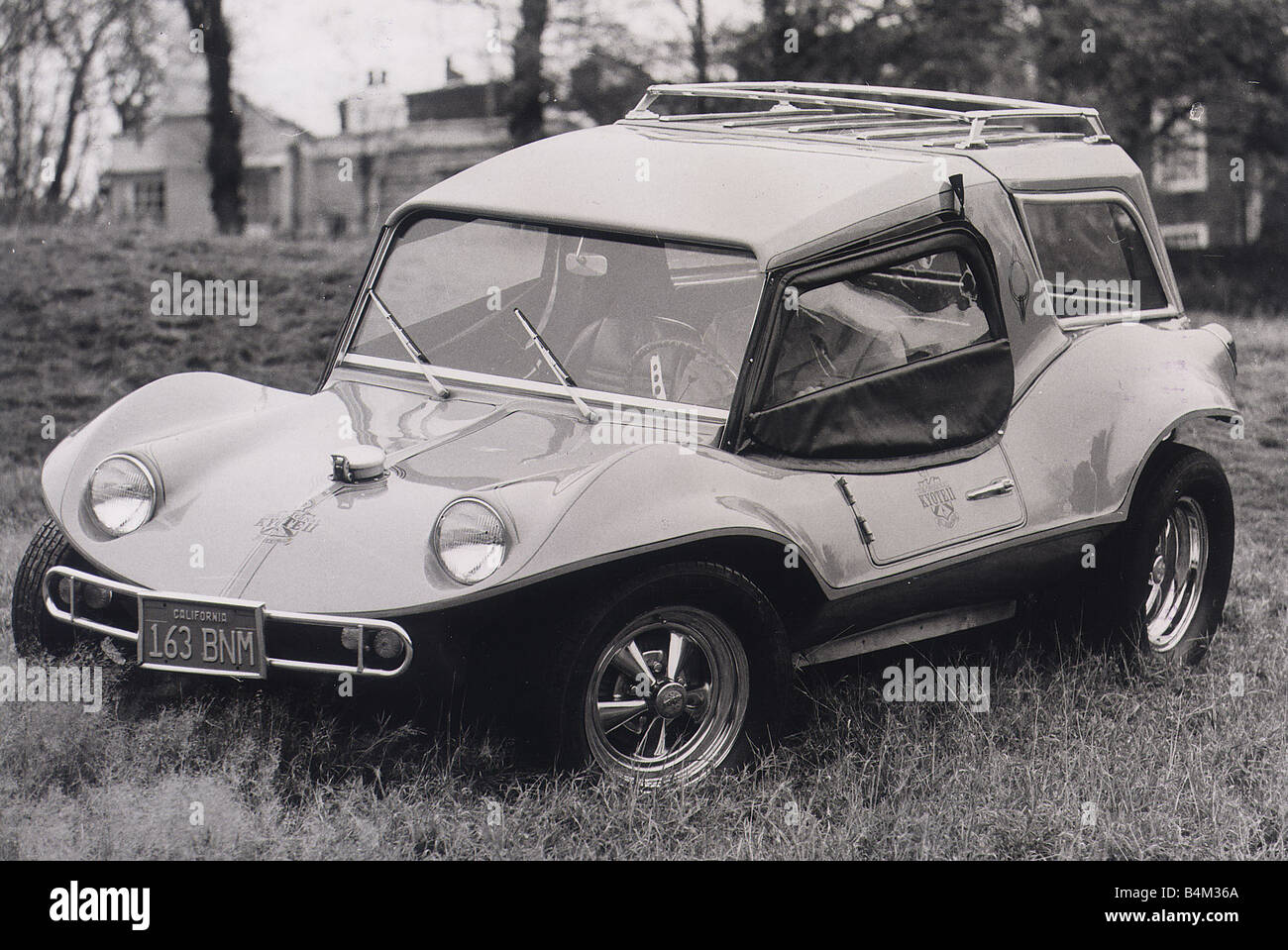 American designed Kyote II buggy A glass fibre bodied car based on a VW Beatle chasis Cost when new 1 100 Fibre glass body kit cost 350 beach buggy alloy wheels roof rack Stock Photo