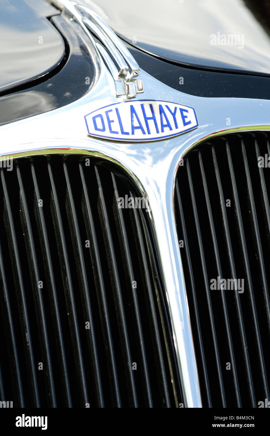 Grille detail of a 1938 Delahaye 135 MS with body by Figoni et Falaschi Stock Photo