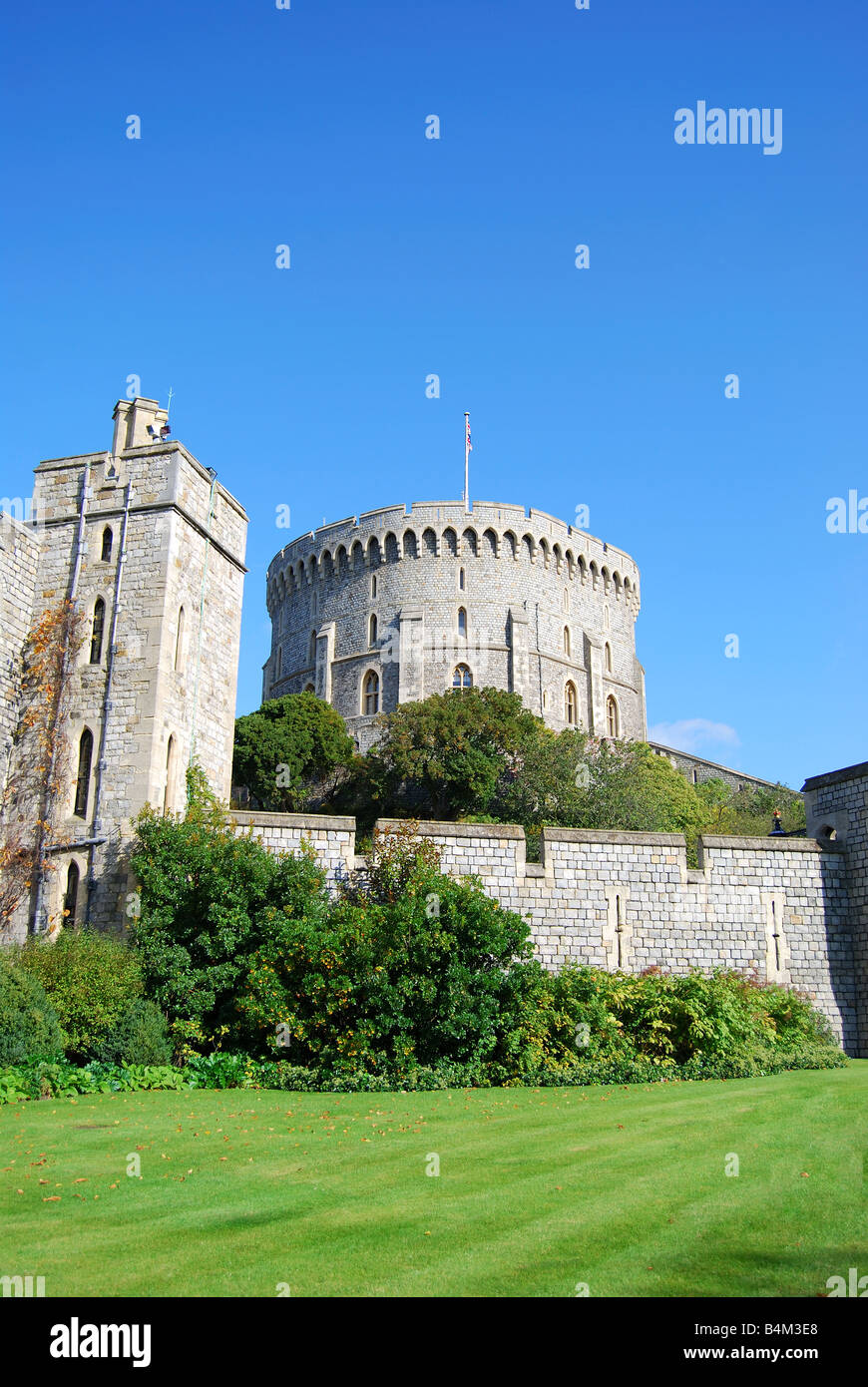 The Round Tower and Castle walls, Windsor Castle, Windsor, Berkshire