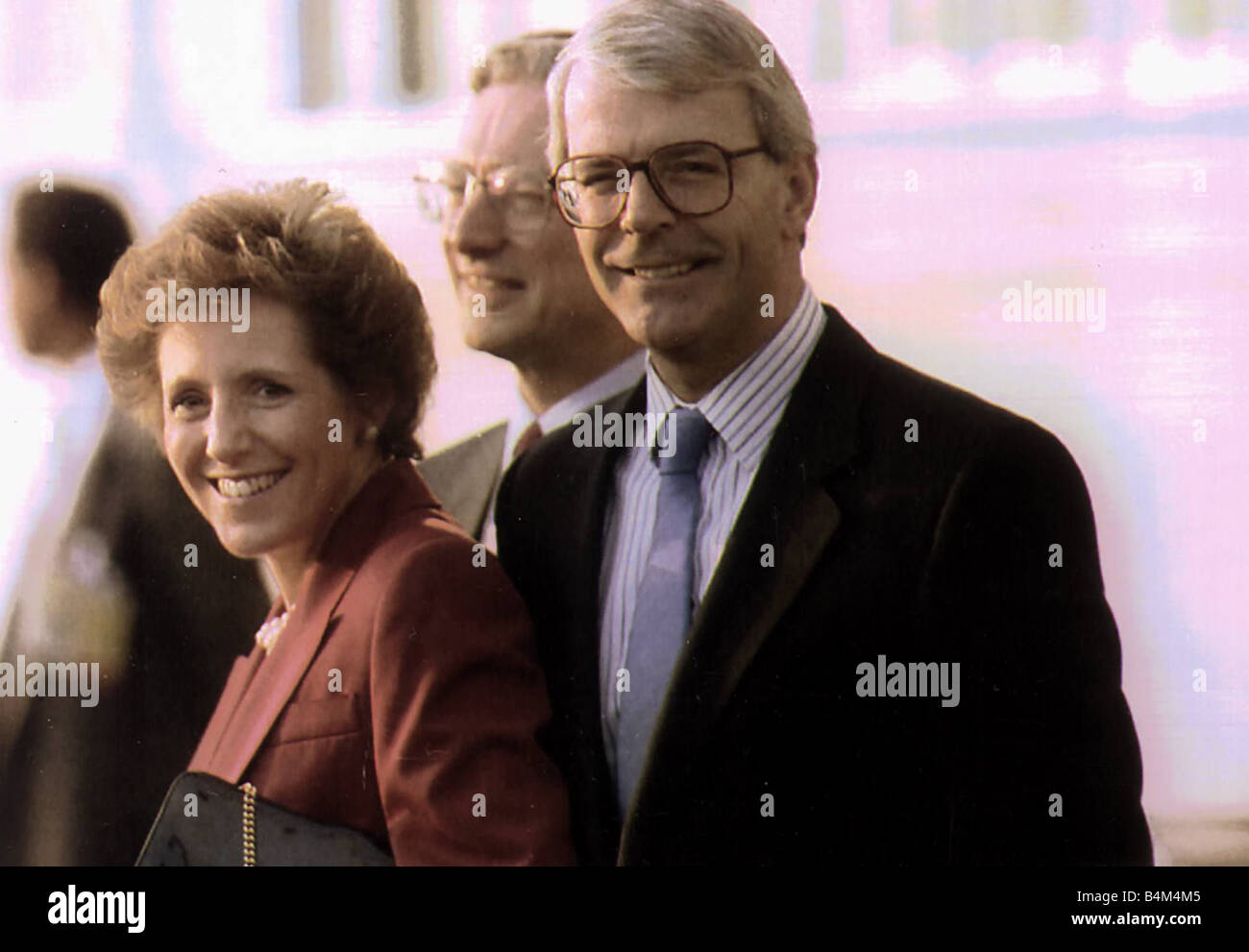 John Major Conservative Prime Minister of Britain with wife Norma Major arriving for the Conservative Party Conference 1992 Stock Photo