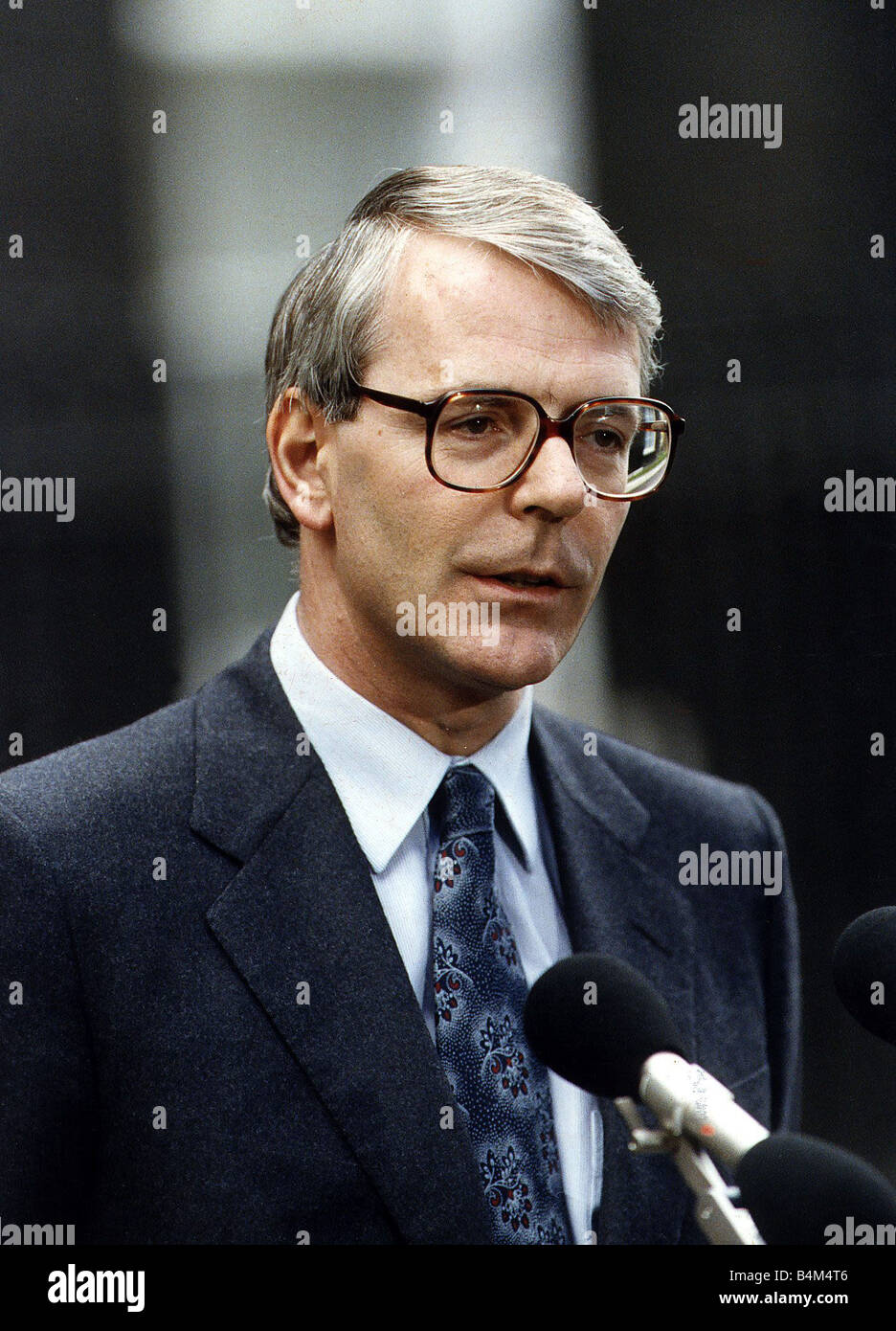 John Major MP Prime Minister and leader of the Conservative Party seen here in Downing Street in 1991 Stock Photo