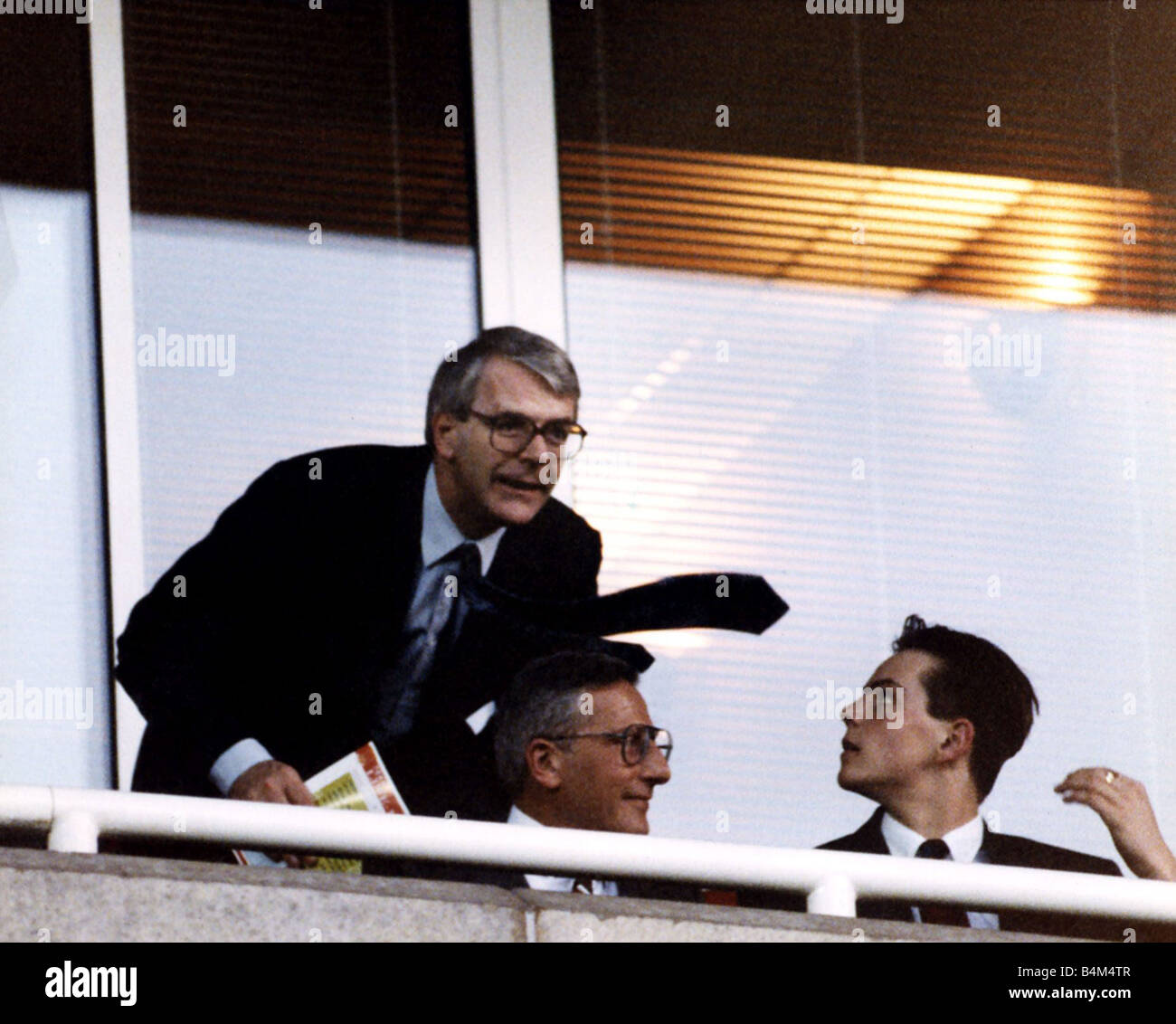 John Major British Prime Minister talks to his son James during the ...