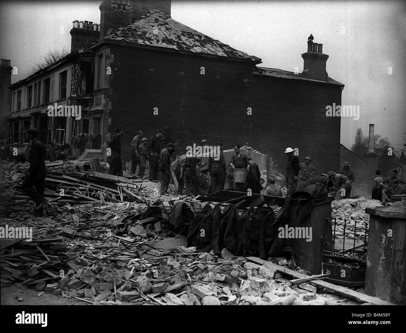 WW2 Bomb Damage in Ashford in Kent Stock Photo