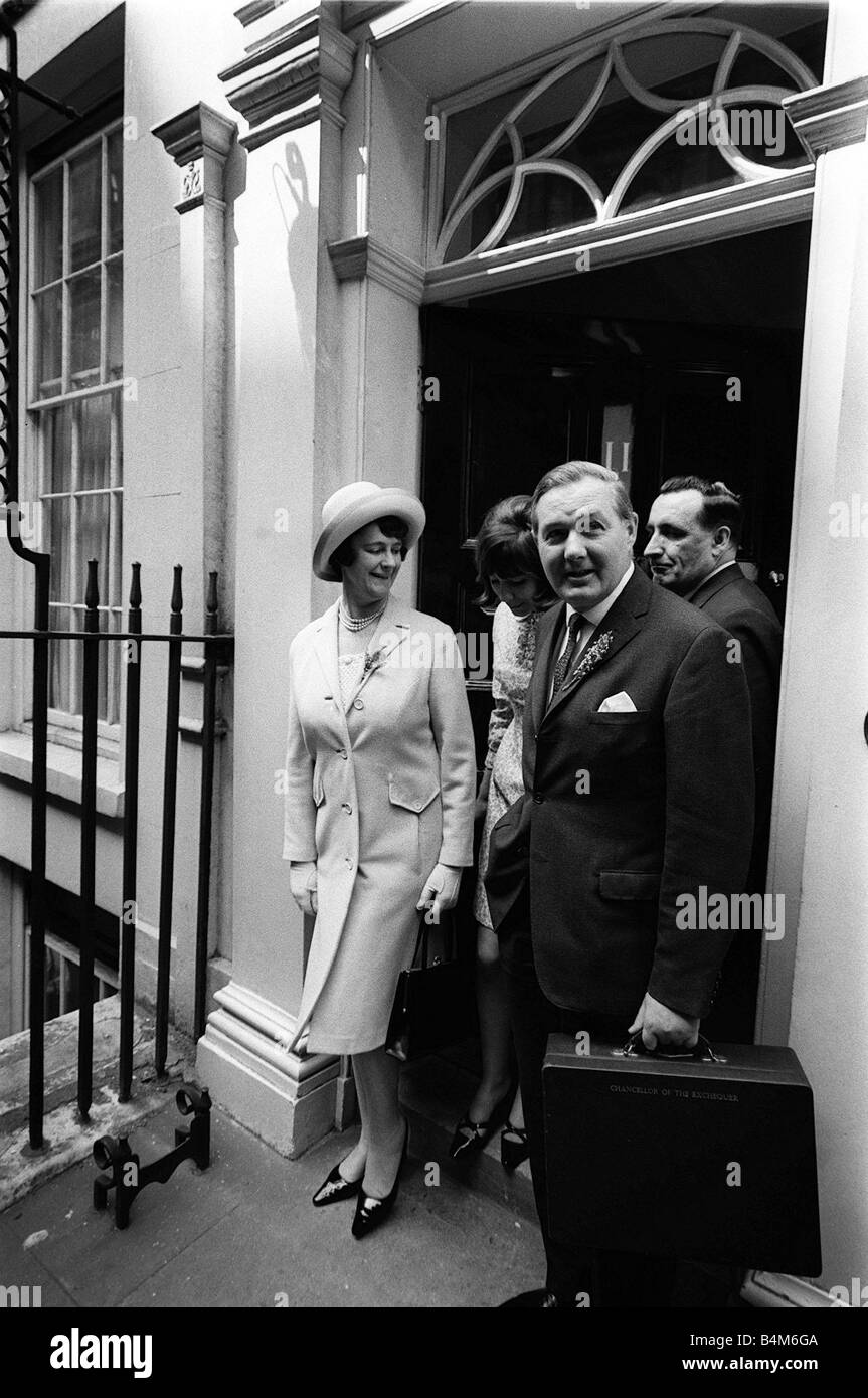 James Callaghan Chancellor of the Exchequer May 1966 The Budget Box Stock Photo