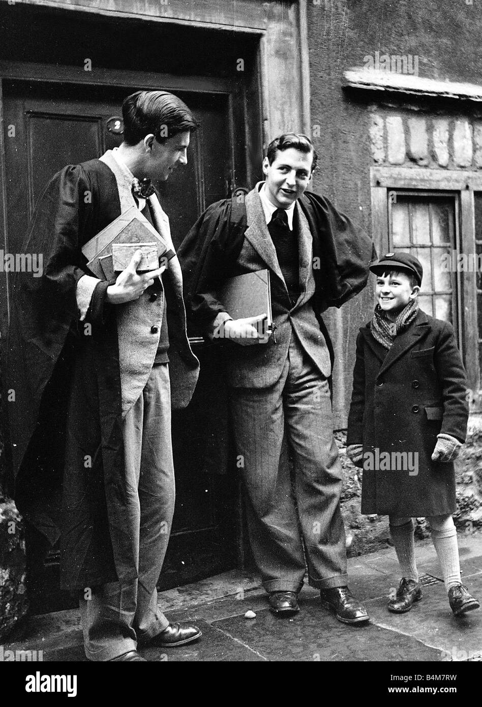 Oxford Students wear Robes circa 1940 Stock Photo Alamy