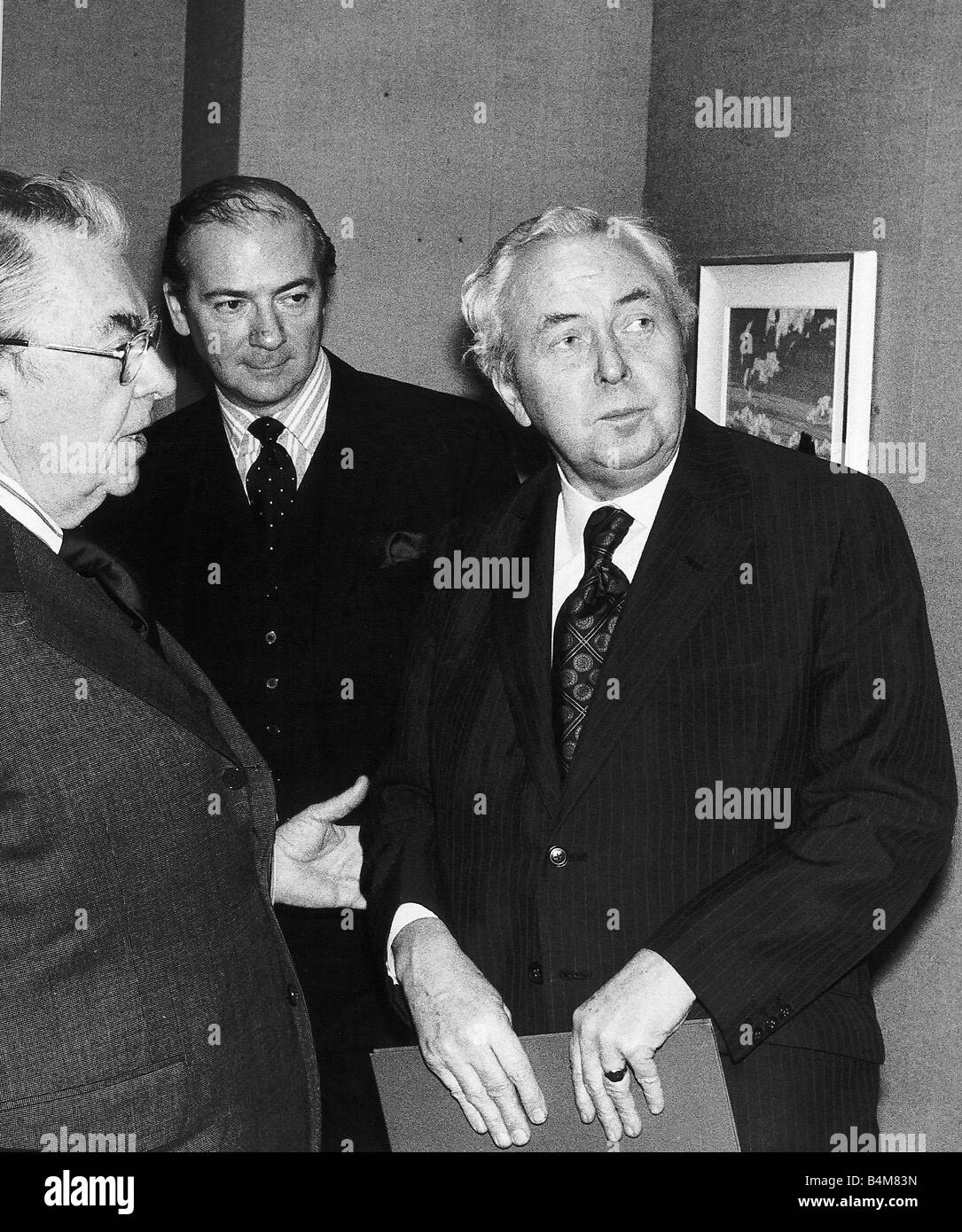 Harold Wilson former Labour Prime Minister of Great Britain at Grierson Day Luncheon at Canada House which was held in tribute to the late John Grierson Canada s first film Commissioner and founder of the National Film Board of Canada 1977 Stock Photo