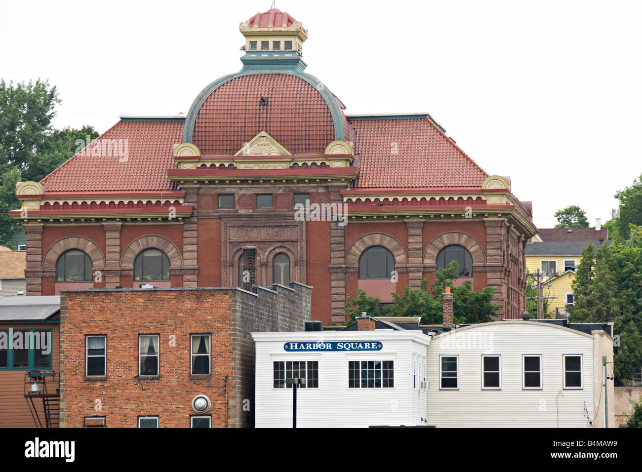 Buildings in downtown Marquette Michigan Stock Photo Alamy