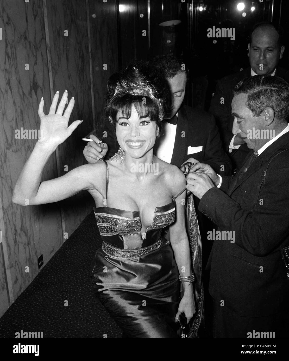 The VIPs Film Premiere September 1963 Laya Raki Actress Singer pictured arriving at the Empire Theatre Leicester Square Stock Photo