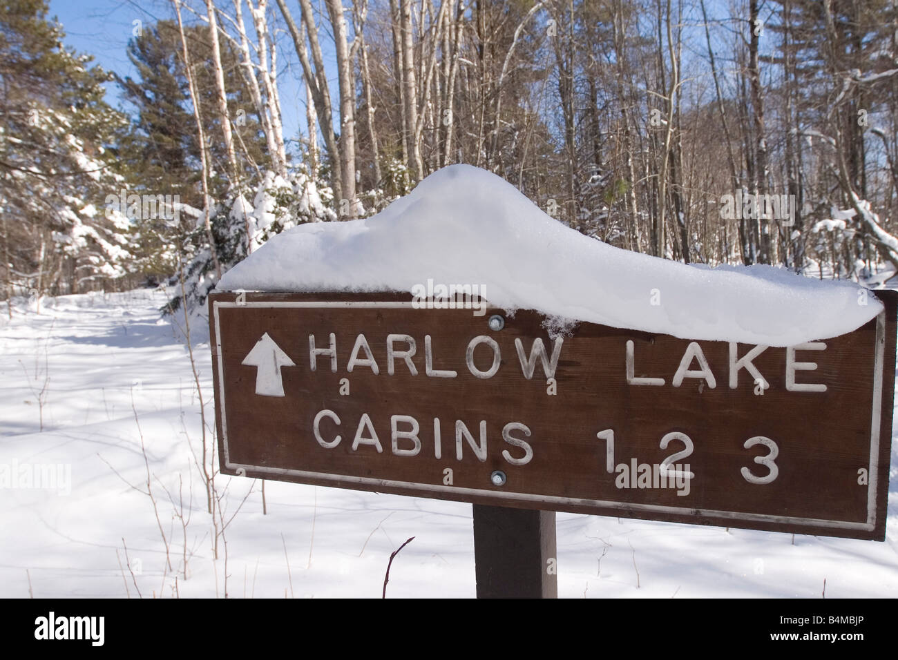 Signs For The Harlow Lake Cabins Near Marquette Michigan Upper