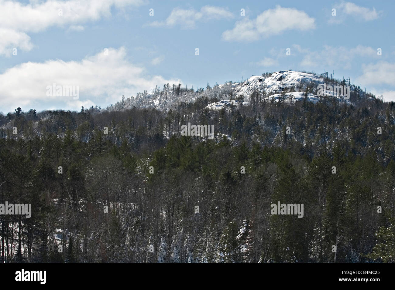 Hogback Mountain near Marquette Michigan in winter Stock Photo ...