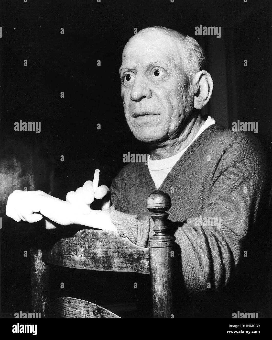Pablo Picasso Painter The new statue of Pablo Picasso at Madam Tussaud 1973 Stock Photo