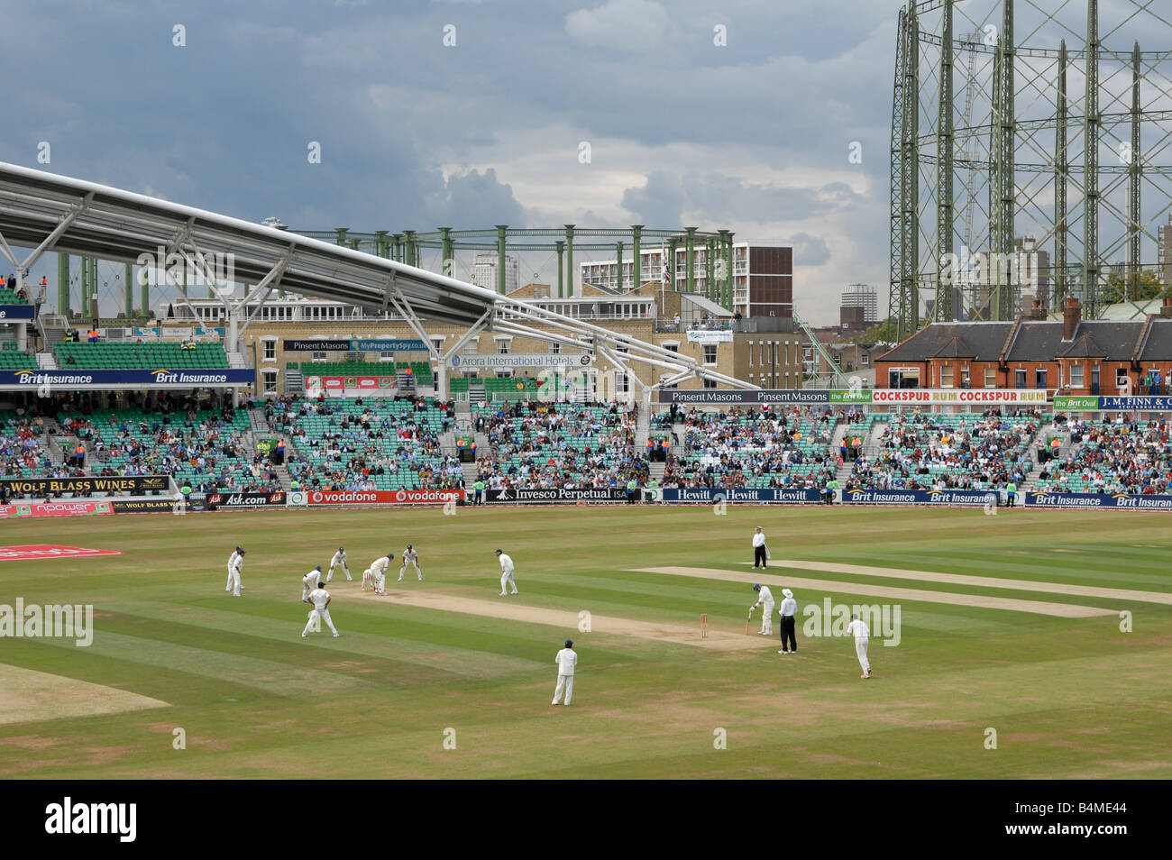 England batting in a Test match against India at the Oval Cricket Ground in 2007 Stock Photo