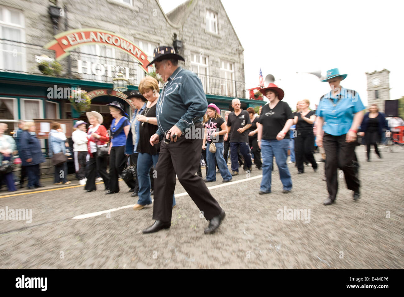 Creetown Country Music Festival line dancing Stock Photo