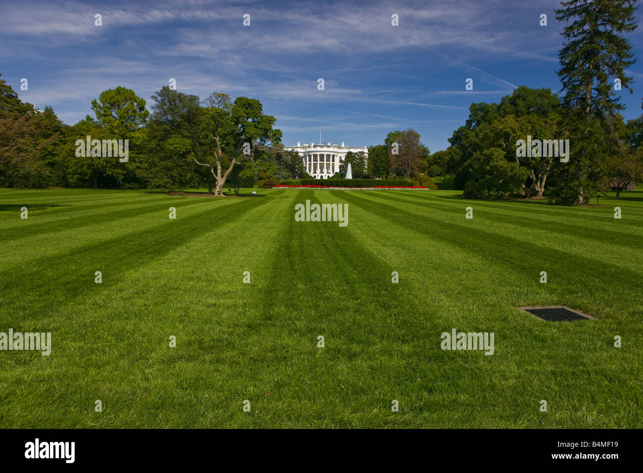 WASHINGTON, DC USA - The White House, and the south lawn. Stock Photo