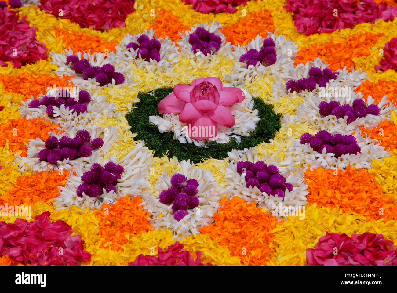 Floral art (Pookklalam) of Kerala,India Stock Photo - Alamy