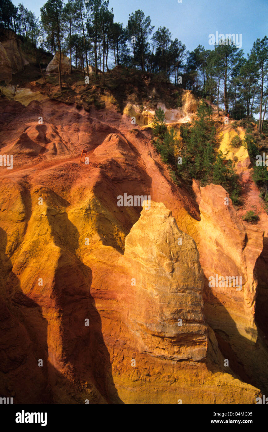 Orche Rocks Image Weathered ochre rocks at Roussillion in Provence Stock Photo - Alamy