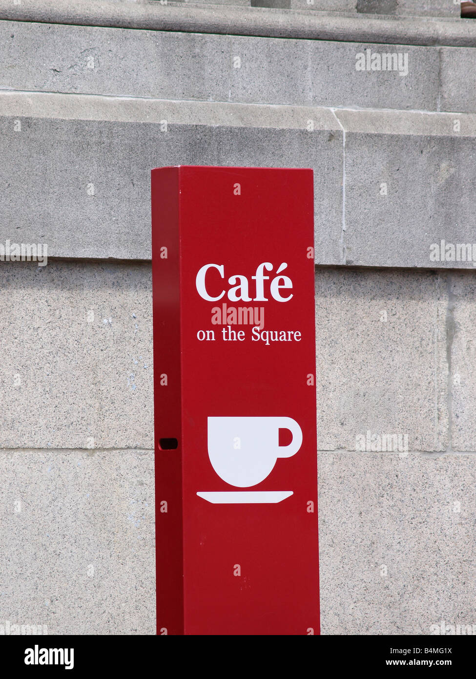 Cafe sign Trafalgar Square London England Stock Photo Alamy