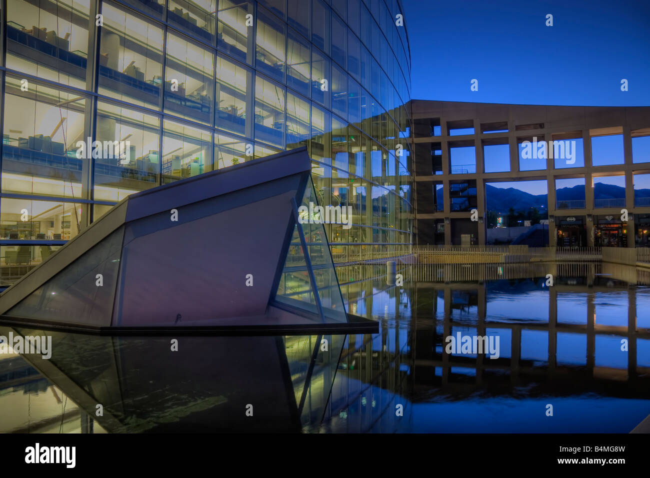 The main branch of the Salt Lake City Public Library system located in downtown Salt Lake City Utah USA Stock Photo