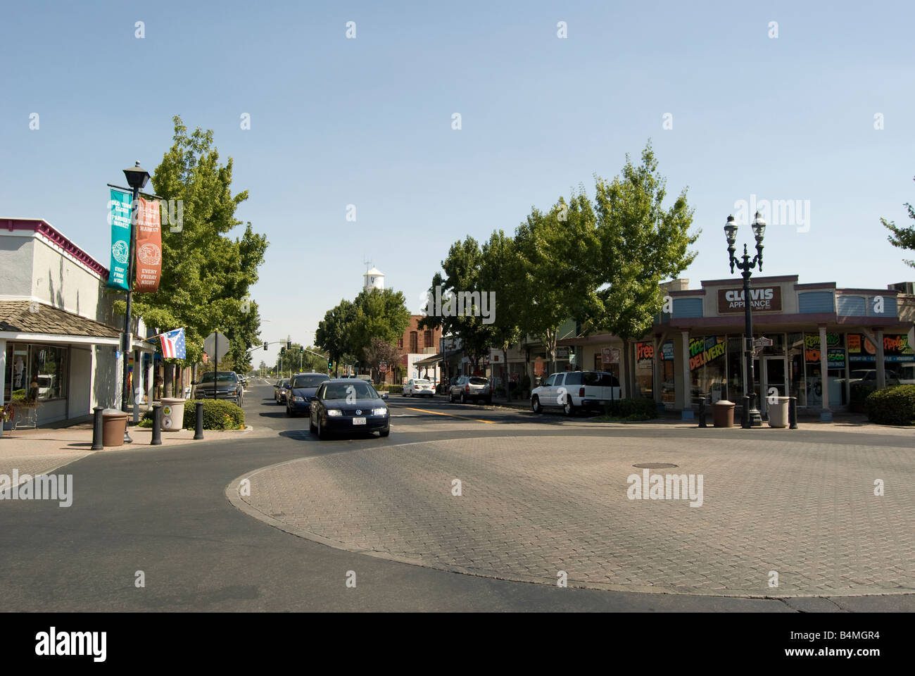 Downtown Clovis, California, a historic community in central California near Fresno Stock Photo