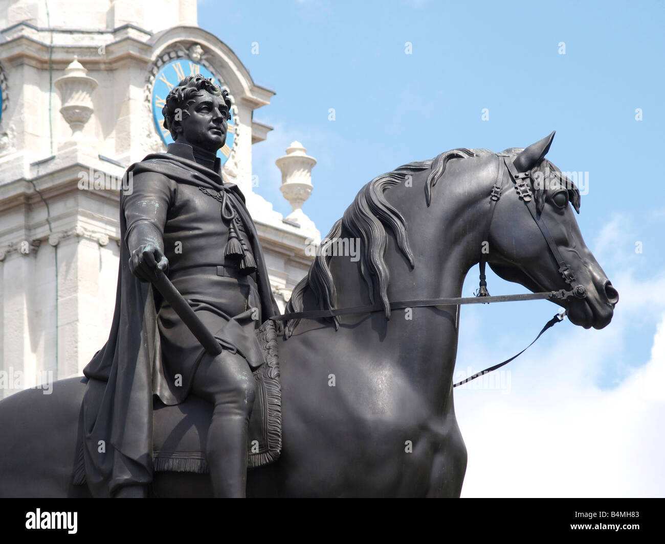 Equestrian statue of King IV Trafalgar Square London Stock Photo