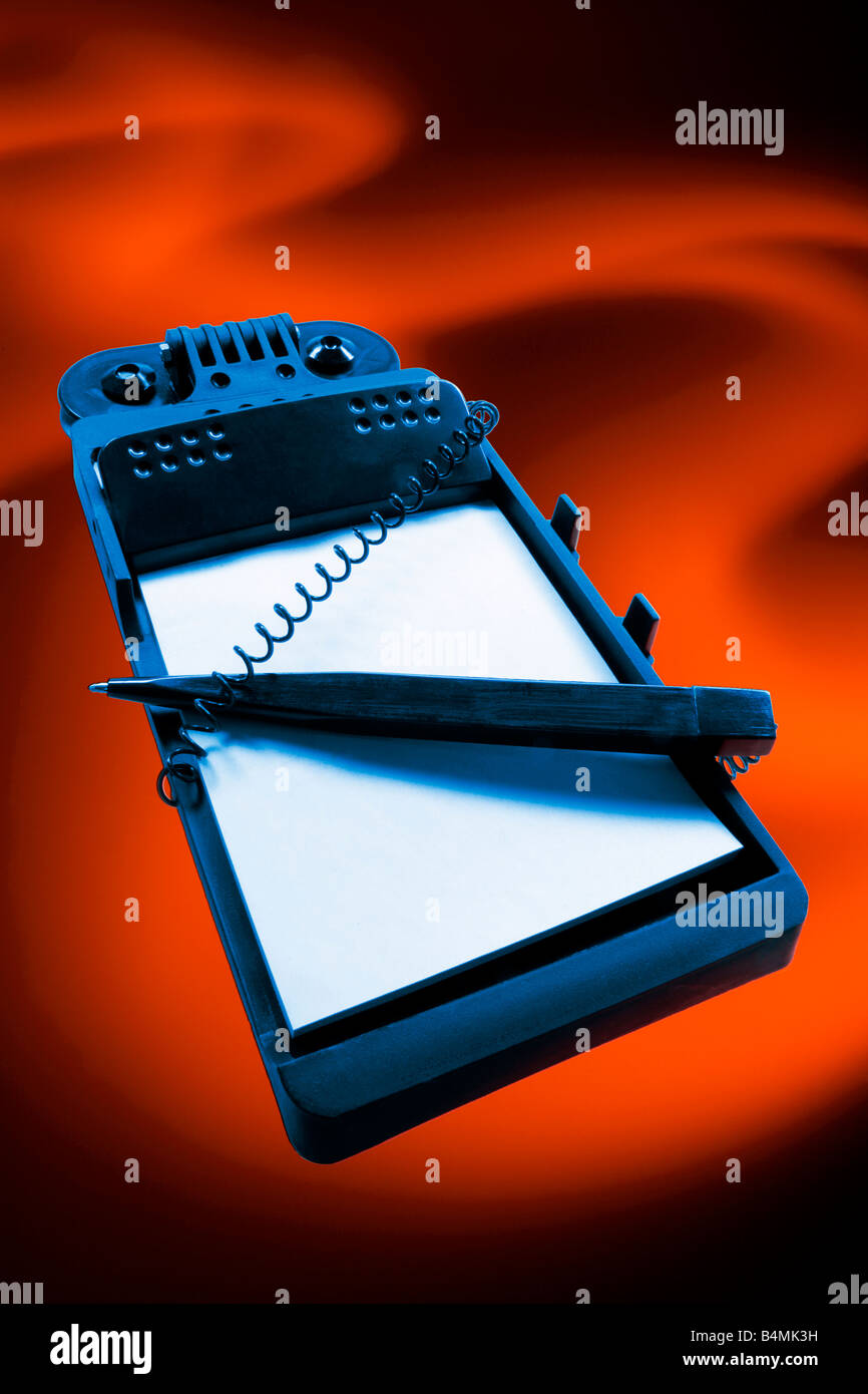 Note Pad with Holder and Pen Stock Photo Alamy