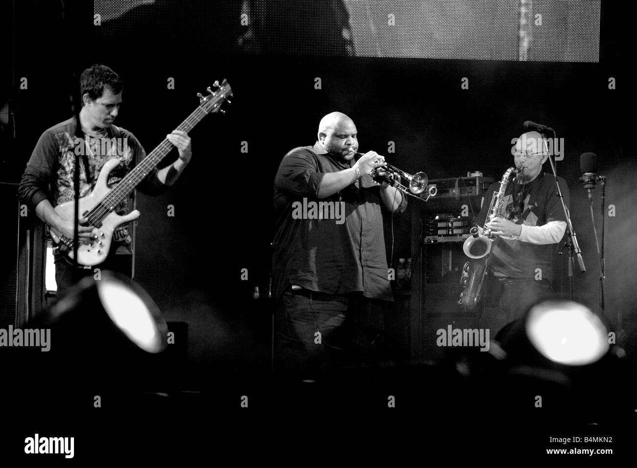 Dave Matthews Band bassist trumpeter and saxophonist during a show in Buenos Aires in 2008 Stock Photo