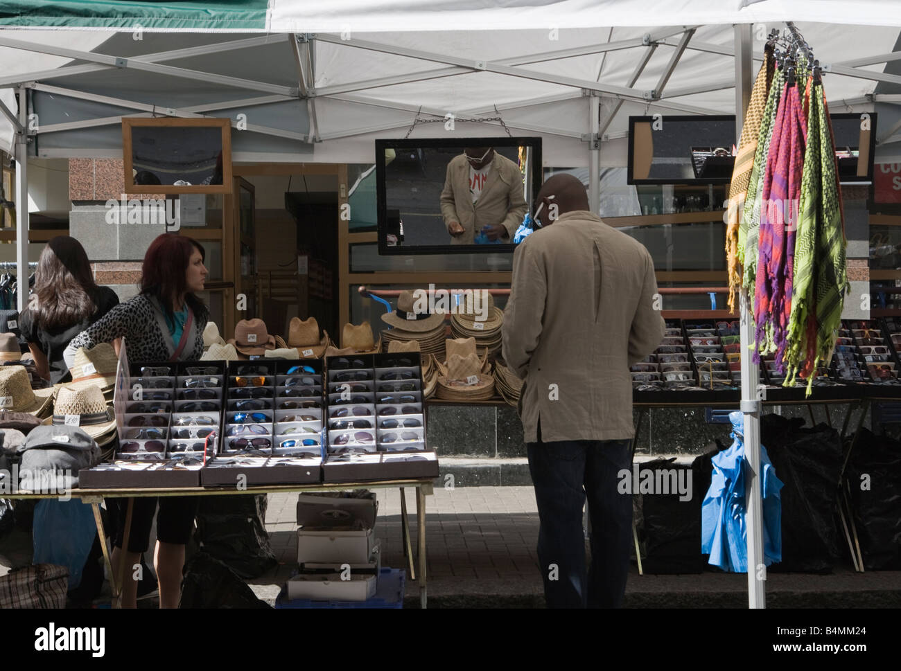market shop stall London England demand supply UK Stock Photo Alamy
