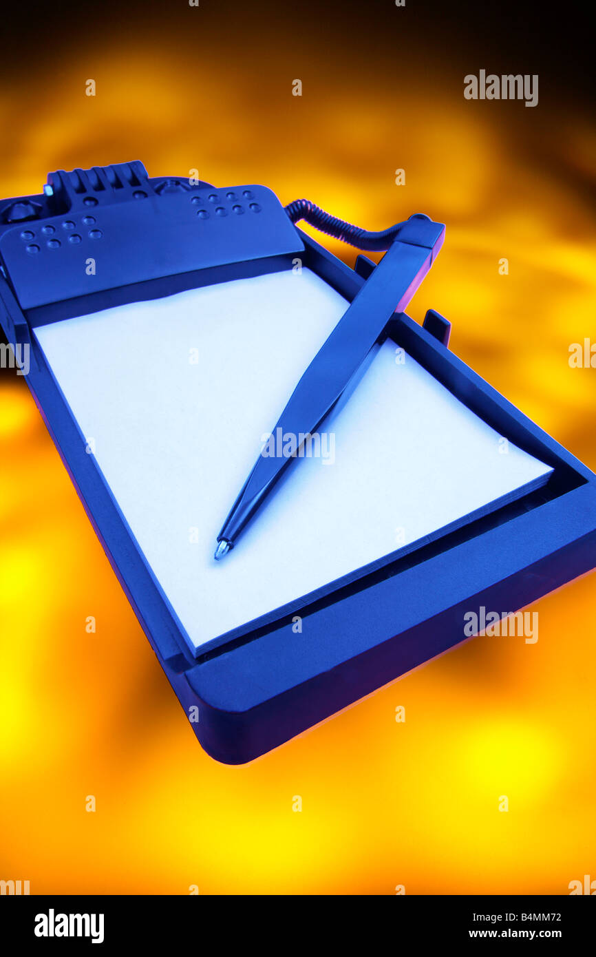 Note Pad with Holder and Pen Stock Photo Alamy