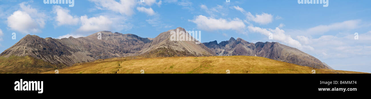 View of Cuillin ridge as seen from Glenbrittle Isle of Skye Scotland Stock Photo
