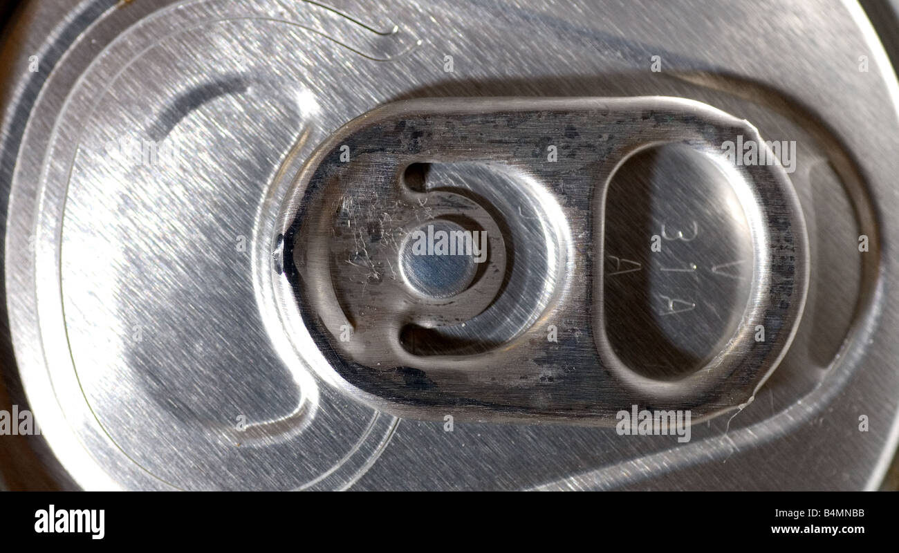 A Close Up of a ring pull on a soft drink can Stock Photo Alamy