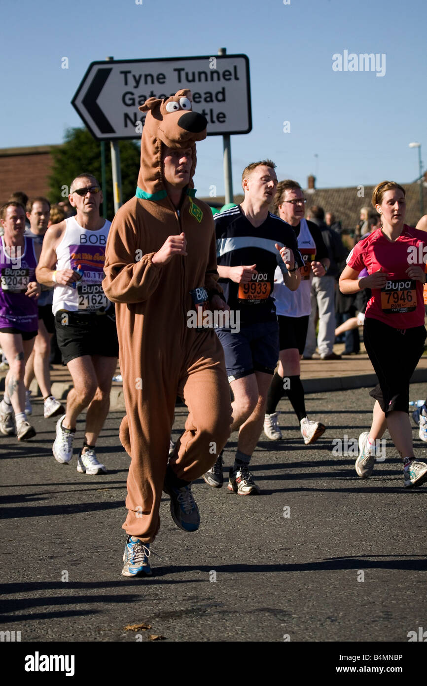 Runners in fance dress costumes take part in the Great North Run of 2008. Stock Photo