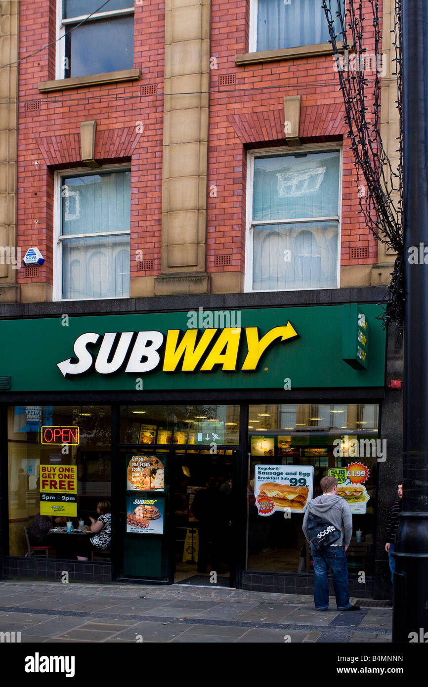 Subway sandwich bar Stock Photo
