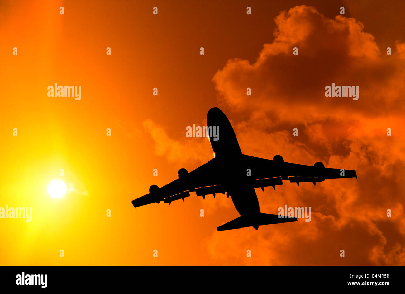Boeing 747 Taking Off Sunset High Resolution Stock Photography and ...