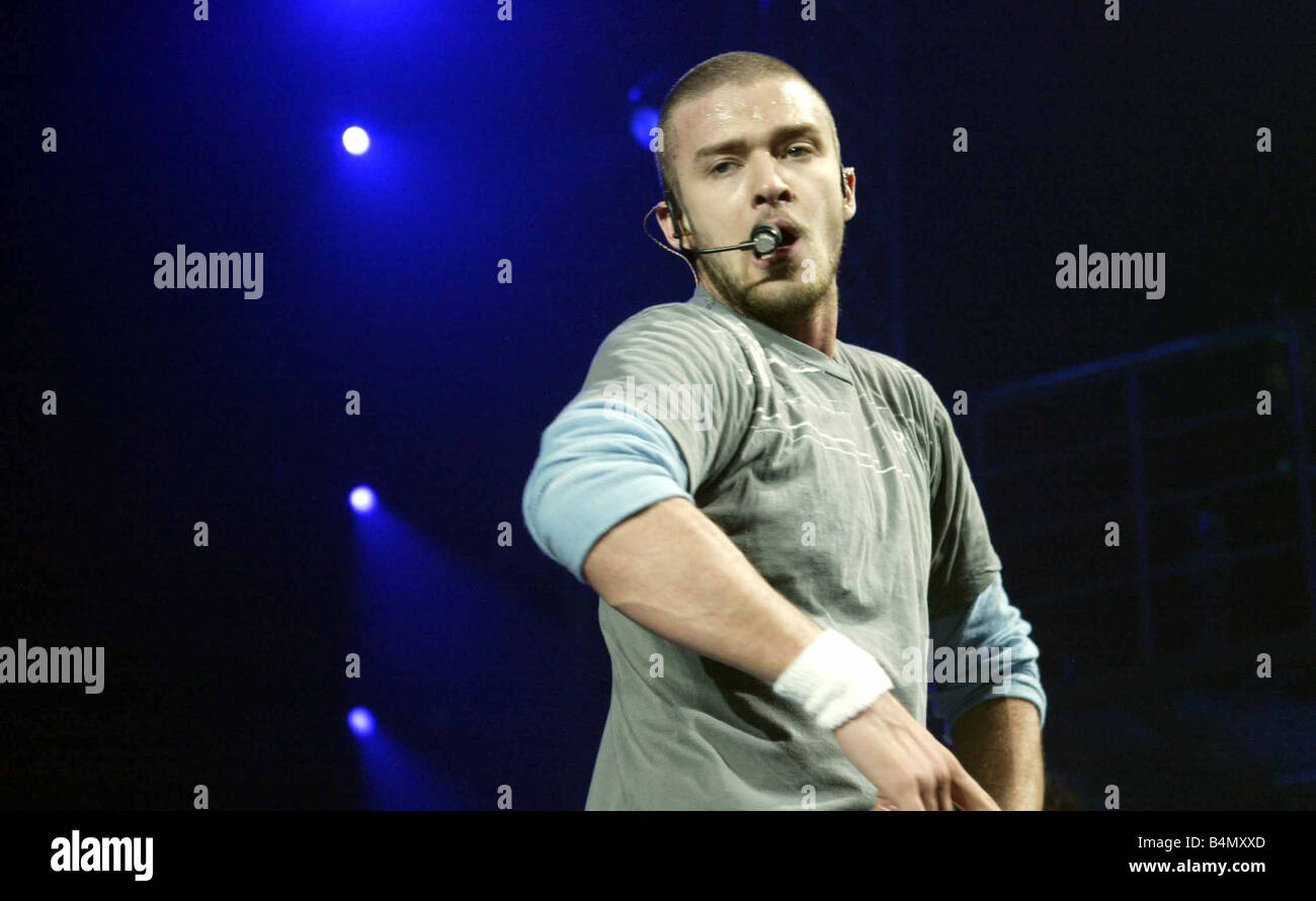 American Pop star Justin Timberlake live in concert at the NIA in Birmingham Stock Photo