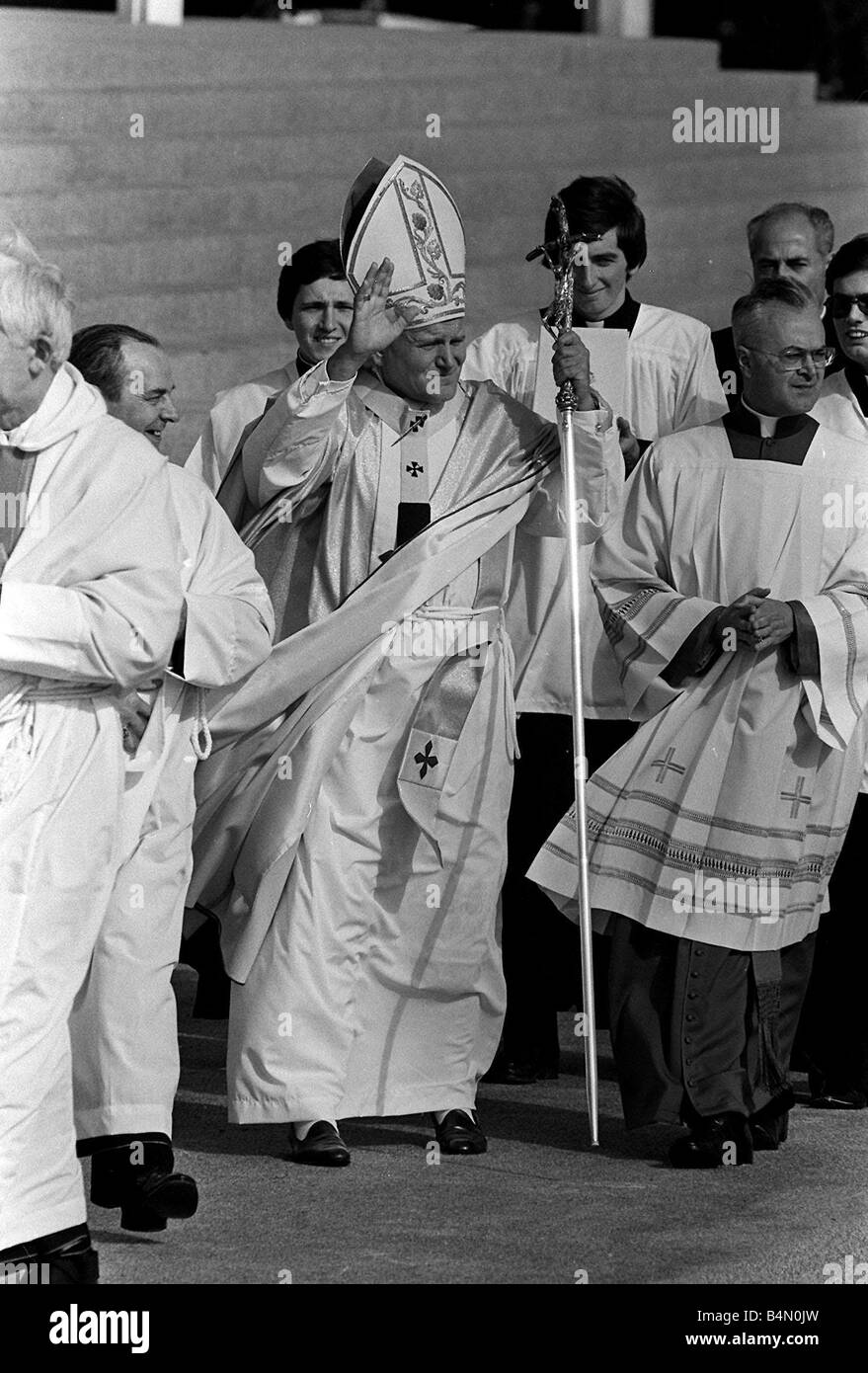 Pope John Paul II during his visit to Ireland in 1979 Stock Photo