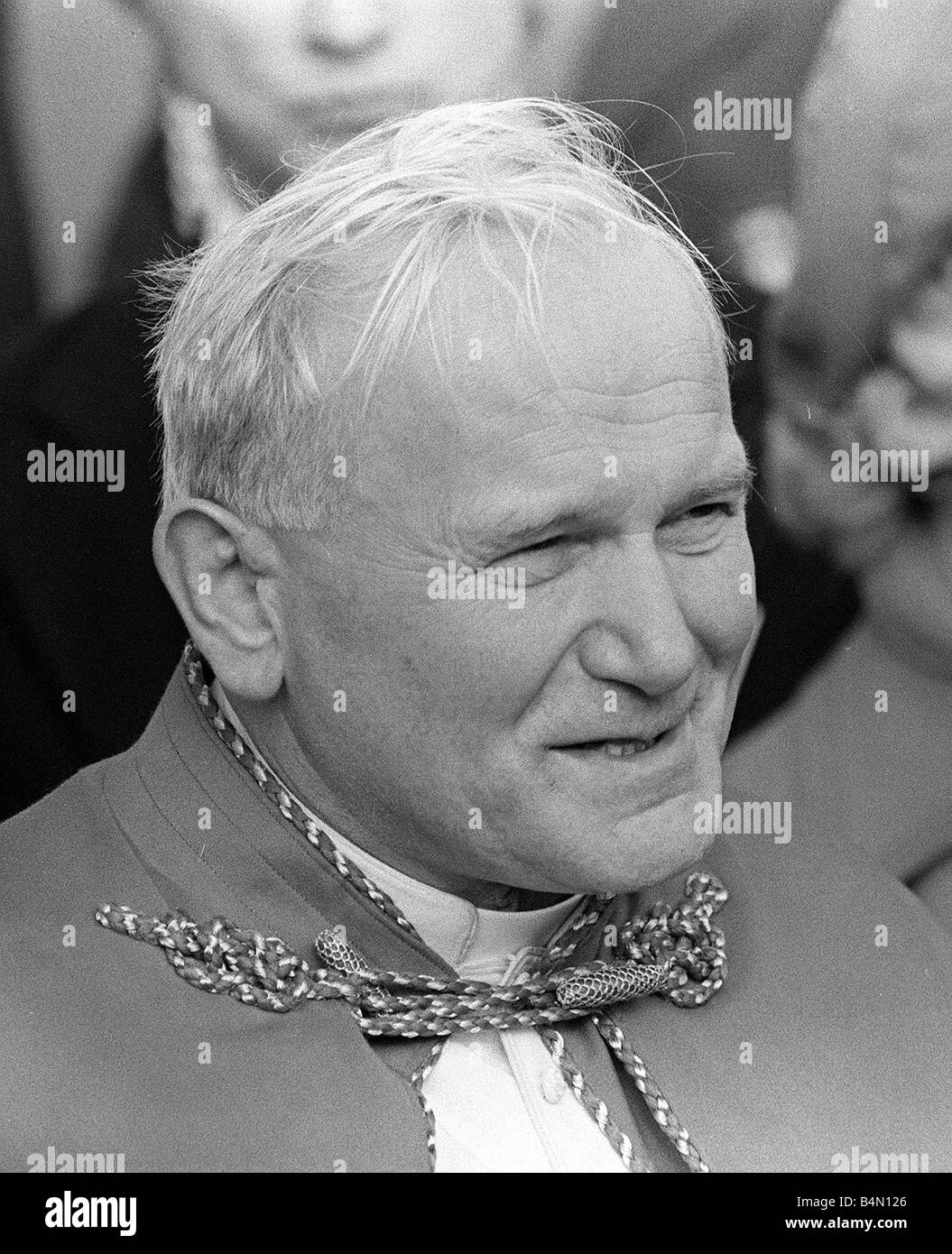 Pope John Paul II on his visit to Ireland Stock Photo
