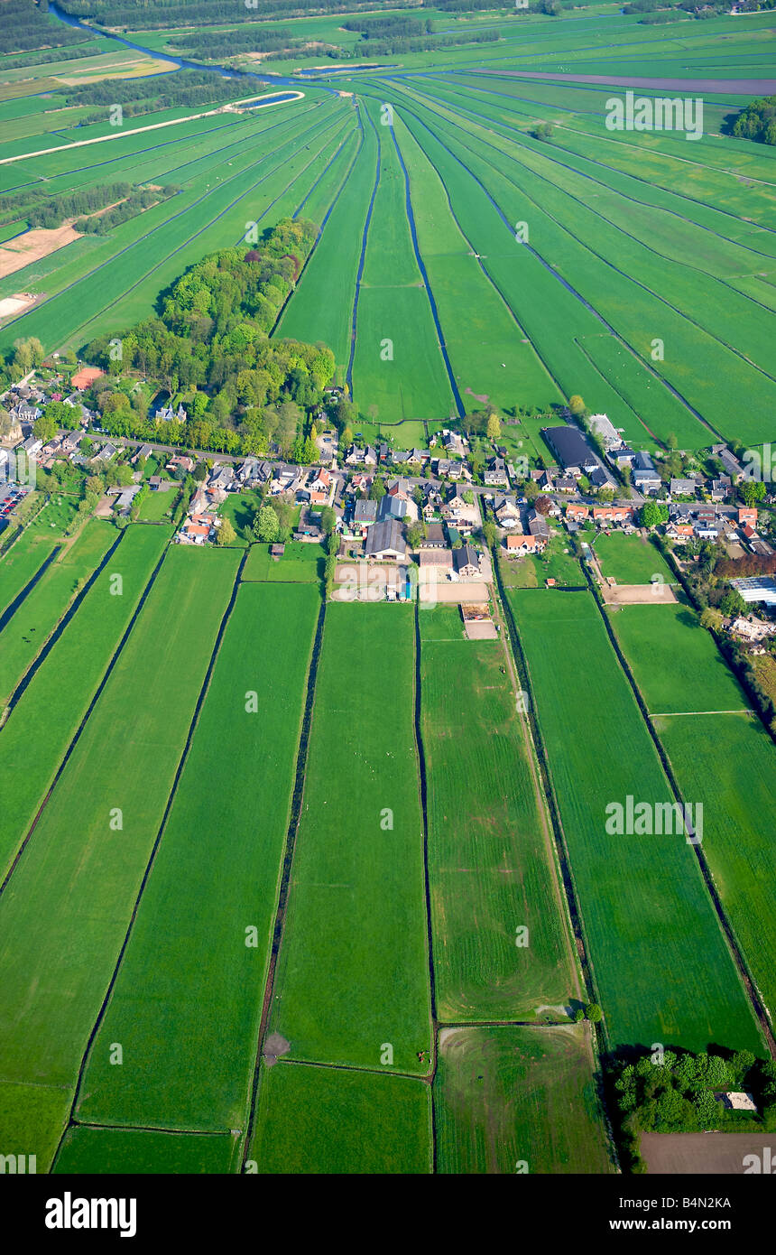Holland aerial view of ditches near Loosdrecht Stock Photo