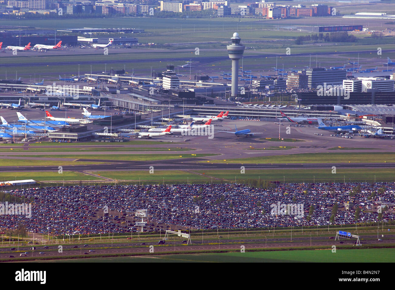 Holland Amsterdam aerial view of Schiphol Stock Photo - Alamy