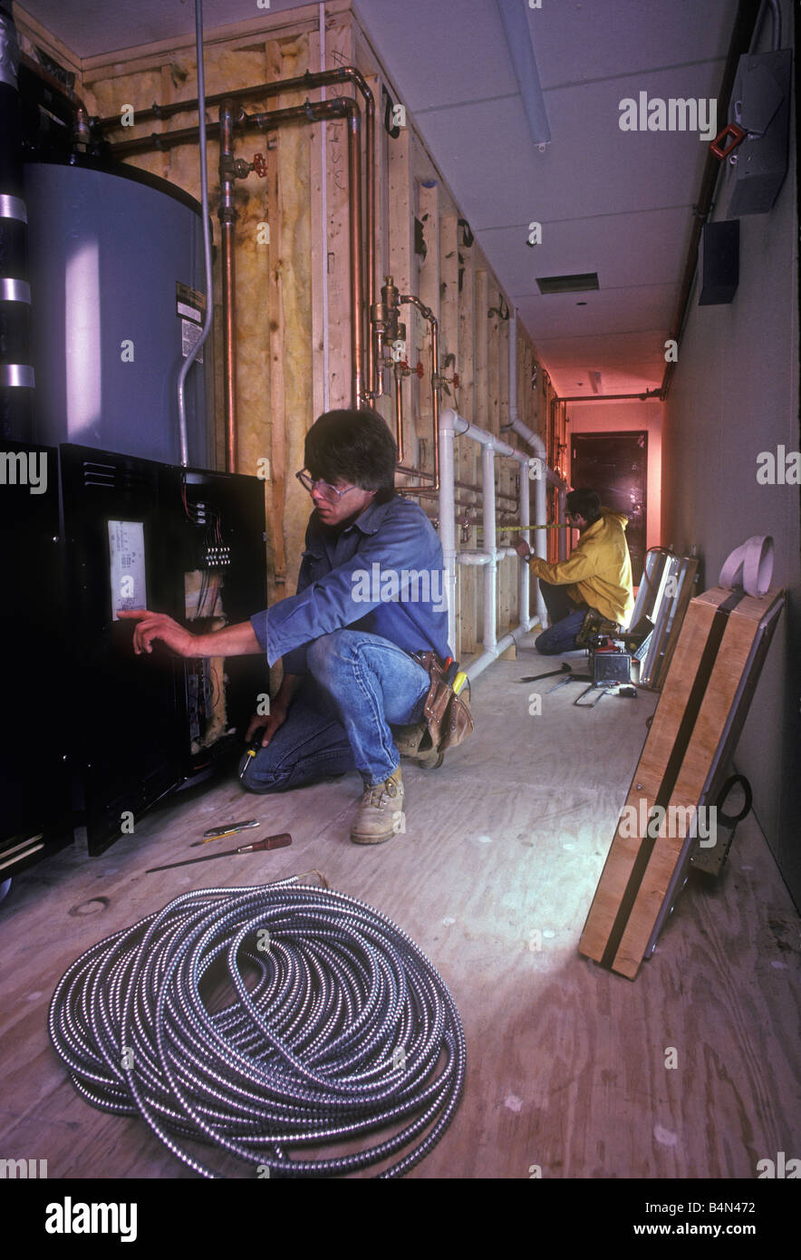 plumber elcetrician installation Stock Photo