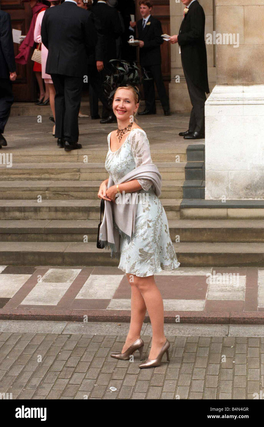 Tania Bryer TV Presenter attends wedding April 1999 of Catrina Skepper and Alessandro Guerrini Maraldi Stock Photo