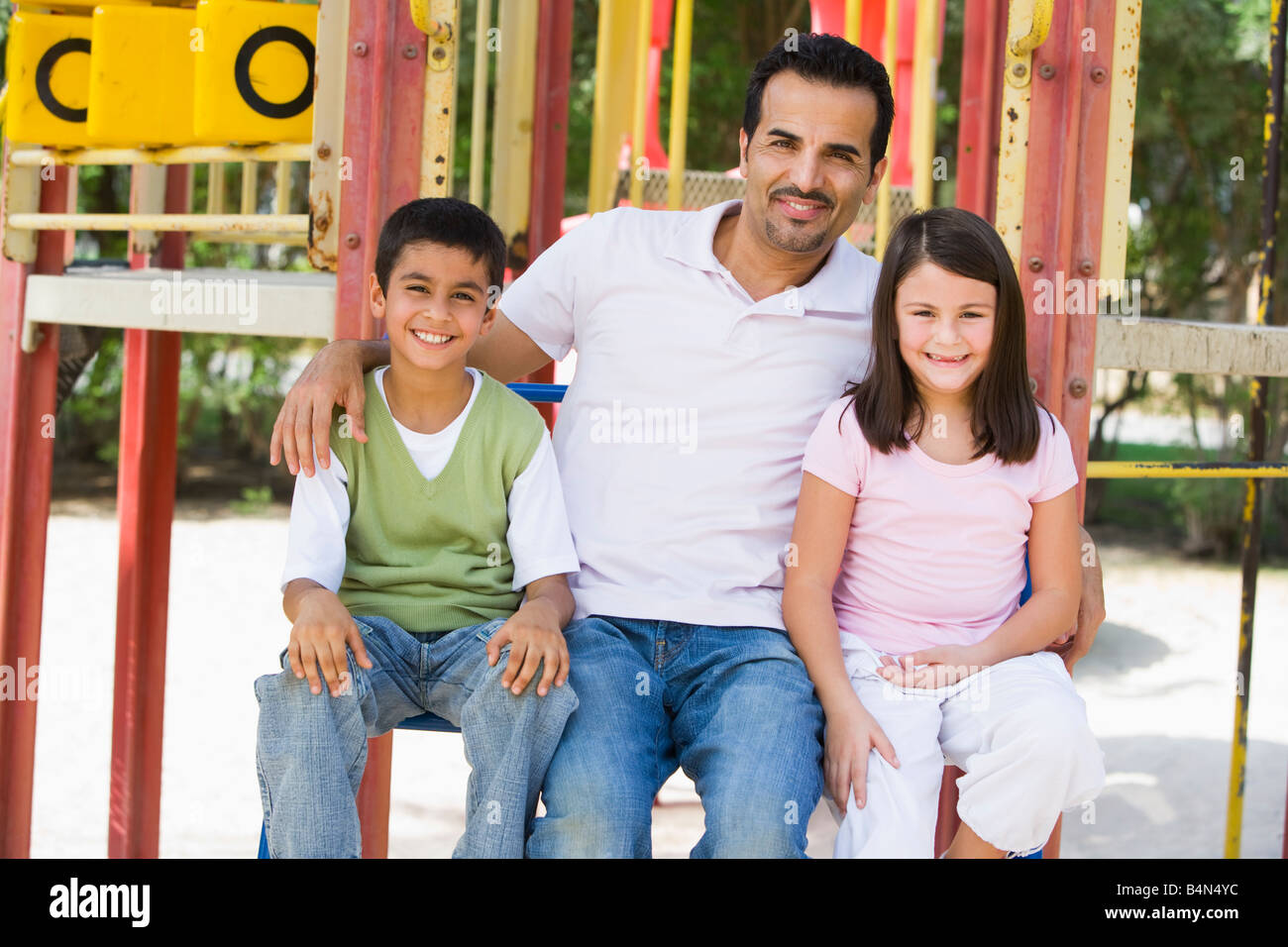 Boy father climbing frame hi-res stock photography and images - Alamy